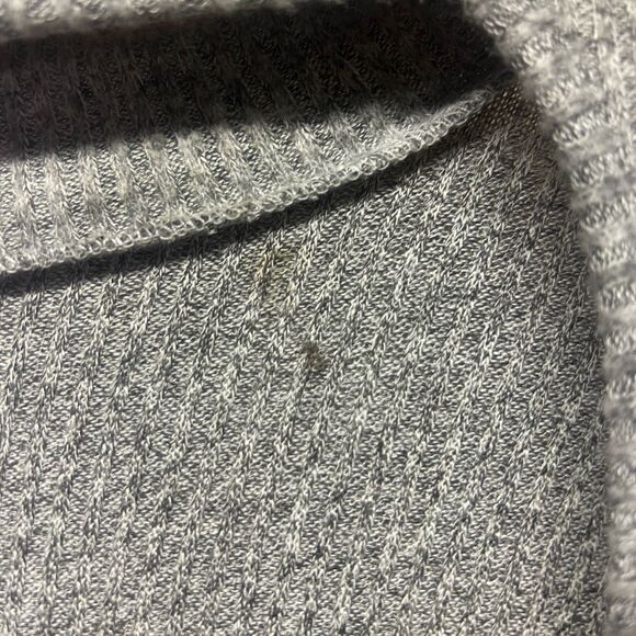 FOREVER 21 Gray Long Sleeve Knit Mini Bodycon Dress Size M Mock Neck Open Back - Picture 9 of 9